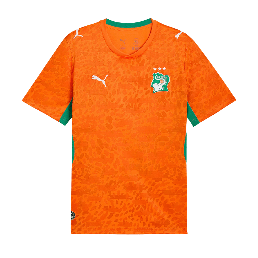Puma Mens Ivory Coast Home Jersey 2026 (Orange/Green) | SoccerWearhouse