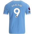 Puma Mens Manchester City Authentic Erling Haaland Home Jersey w/ EPL + No Room For Racism Patches 26/27 (Team Light Blue/Icey Blue)