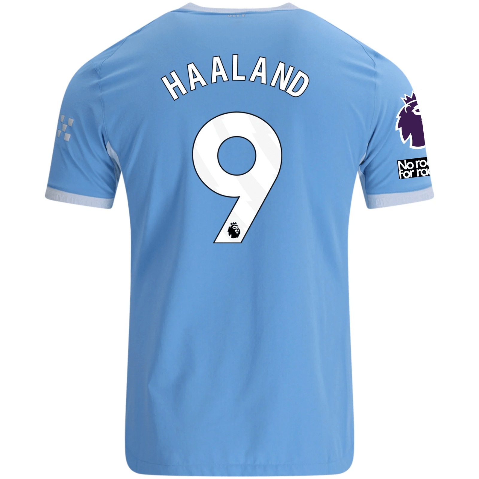 Puma Mens Manchester City Authentic Erling Haaland Home Jersey w/ EPL + No Room For Racism Patches 26/27 (Team Light Blue/Icey Blue) | SoccerWearhouse