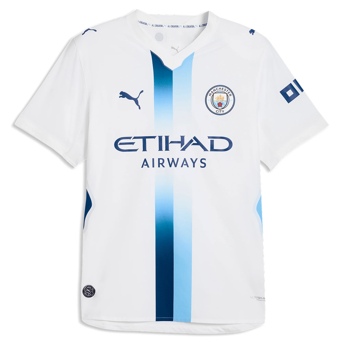 Puma Mens Manchester City Authentic Third Jersey 26/27 (White/Blazing Blue) | SoccerWearhouse