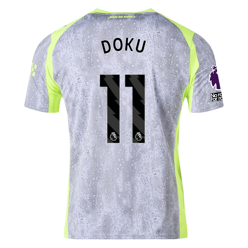 Puma Men's Manchester City Doku Third Jersey w/ EPL + No Room For Racism Patches 25/26 (Cool Weather/Pro Green) | SoccerWearhouse