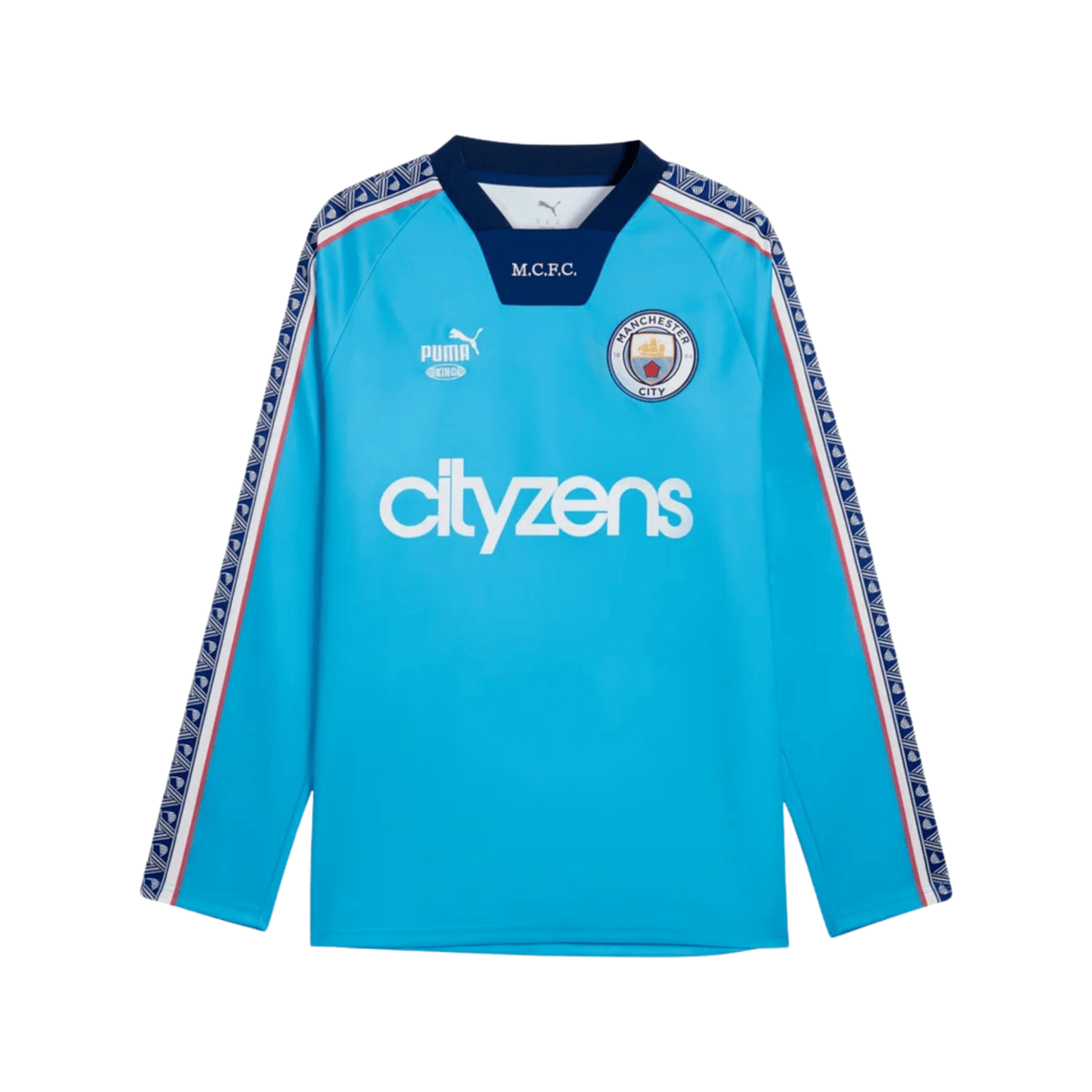 Puma Mens Manchester City Retro King Long Sleeve Jersey 26/27 (Speed Blue/Puma White) | SoccerWearhouse