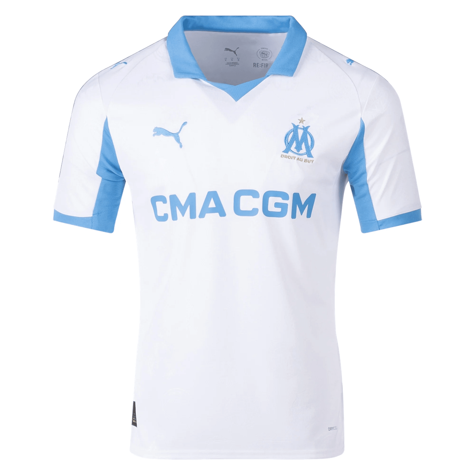 Puma Men's Marseille Home Jersey 25/26 (White/Blue) | SoccerWearhouse