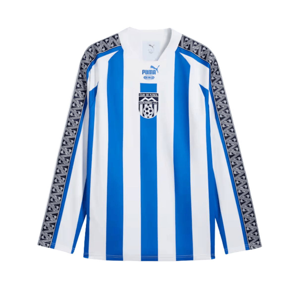 Puma Mens Monterrey King Retro Long Sleeve Jersey 26/27 (Mountain Blue/PUMA White) | SoccerWearhouse