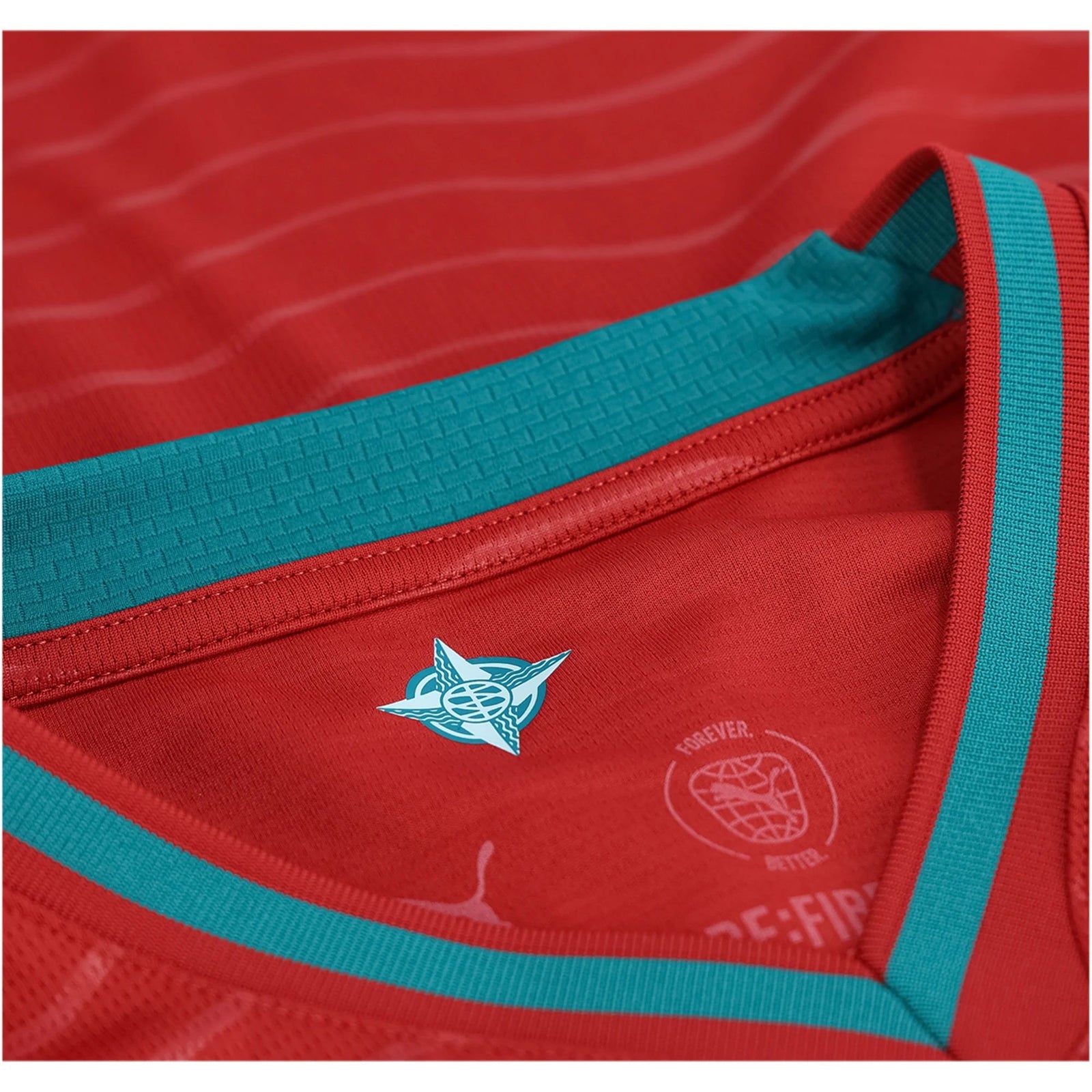 PUMA Men's Portugal Cristiano Ronaldo Long Sleeve Home World Cup 2026 Jersey (Club Red/Green Lagoon) | SoccerWearhouse