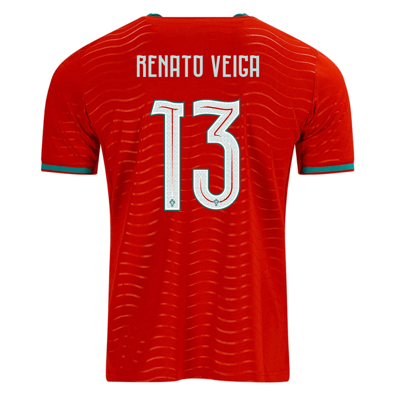 PUMA Men's Portugal Renato Veiga Home World Cup 2026 Soccer Jersey (Club Red/Green Lagoon) | SoccerWearhouse