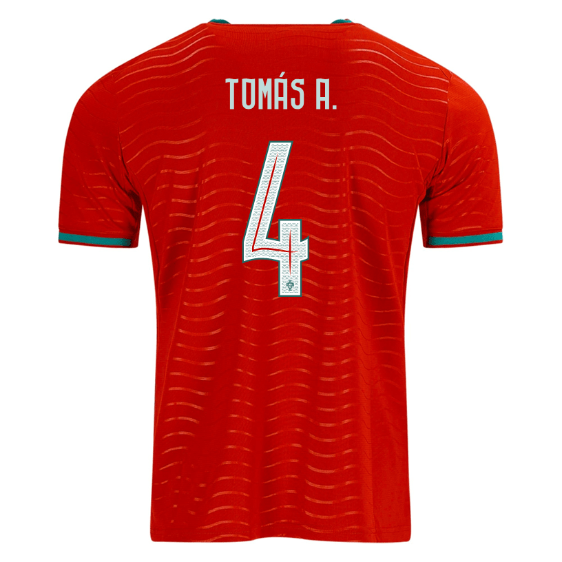 PUMA Men's Portugal Tomas A. Home World Cup 2026 Soccer Jersey (Club Red/Green Lagoon) | SoccerWearhouse