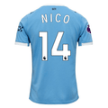 Puma Nico Manchester City Home Jersey 25/26 w/ EPL + Sponsor Patch (Team Light Blue/Puma White)