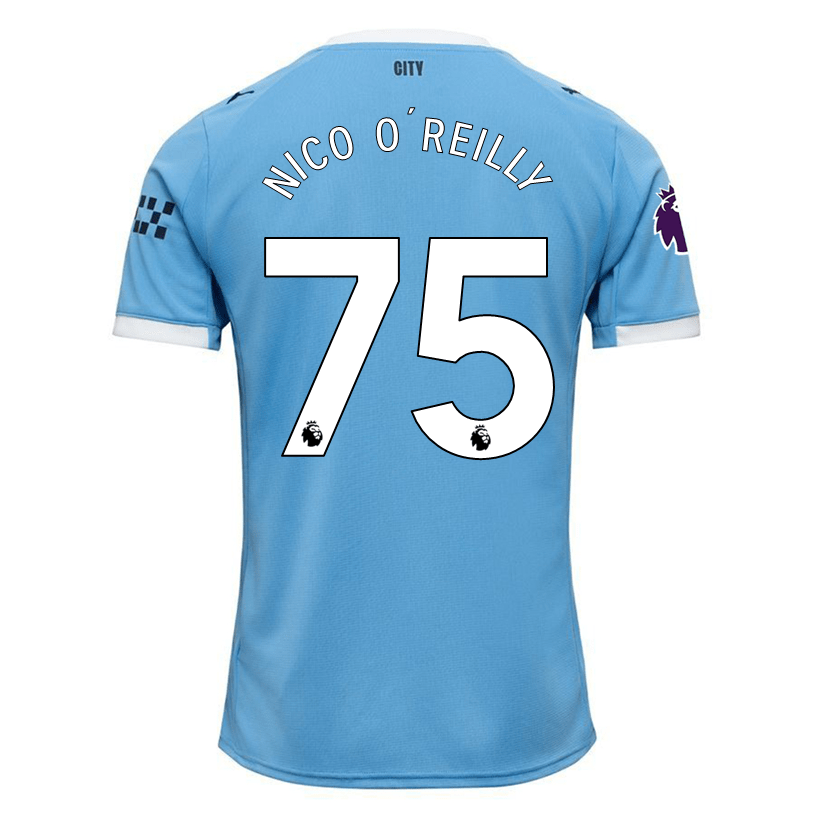 Puma Nico O'reilly Manchester City Home Jersey 25/26 w/ EPL + Sponsor Patch (Team Light Blue/Puma White) | SoccerWearhouse