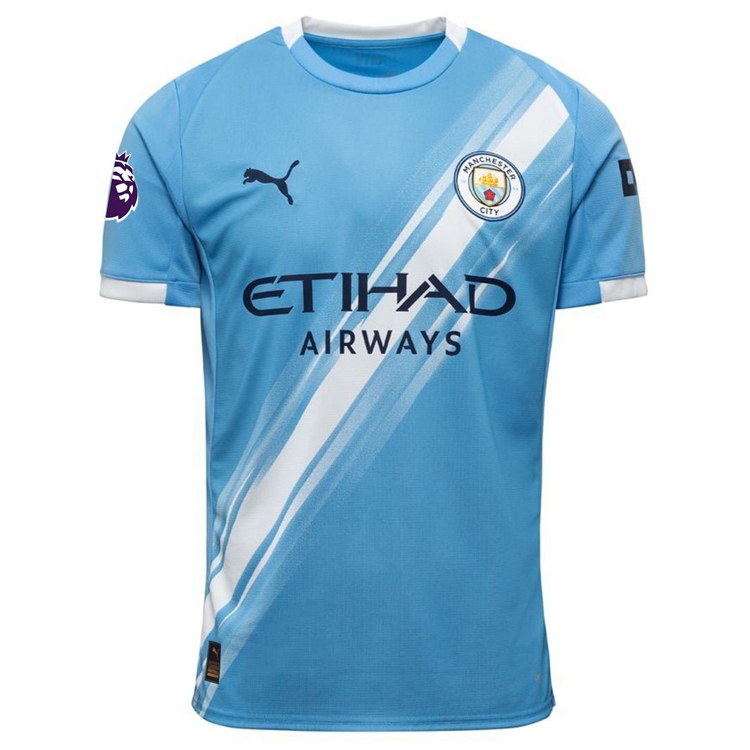 Puma Bernardo Silva Manchester City Home Jersey 25/26 w/ EPL + Sponsor Patch (Team Light Blue/Puma White) | SoccerWearhouse