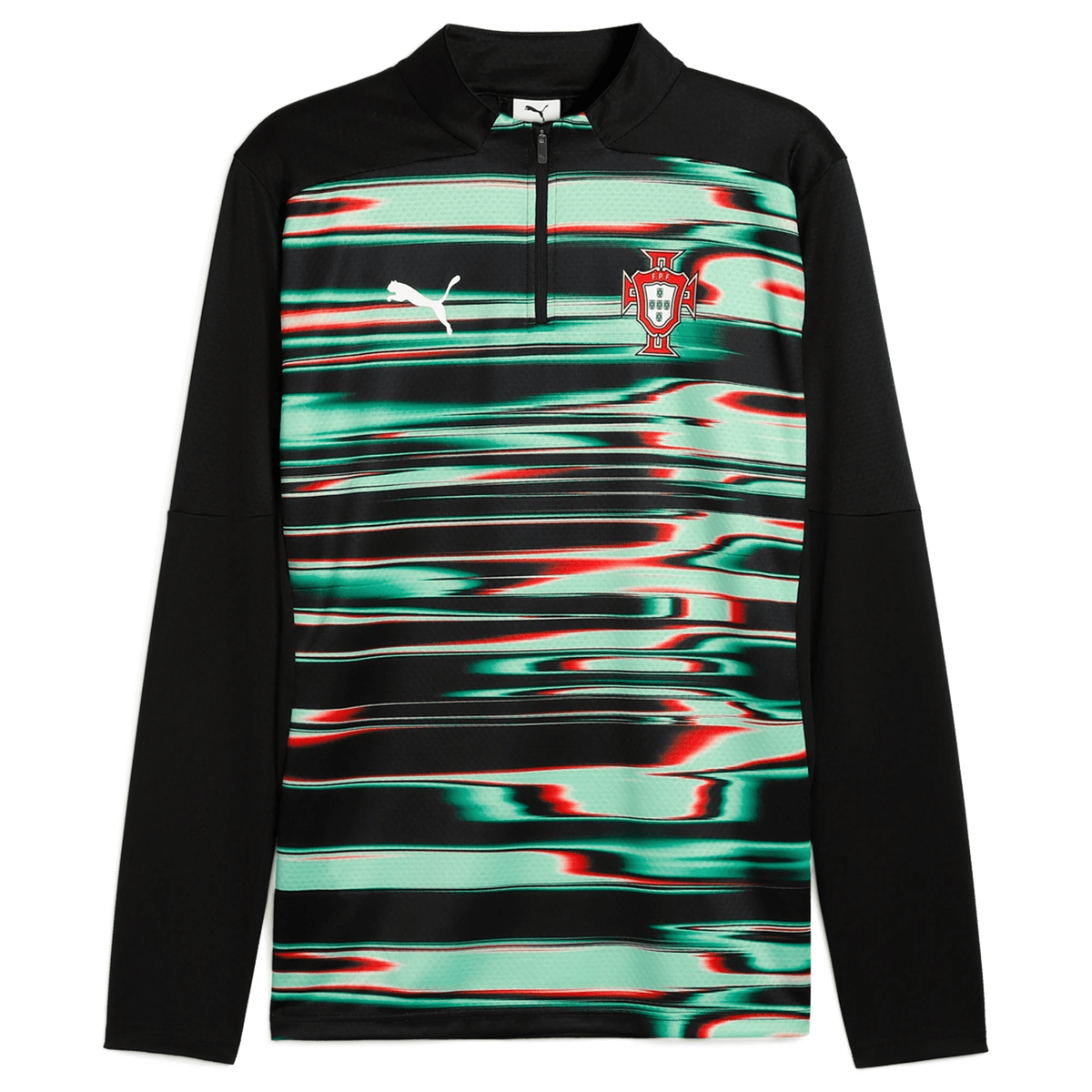Puma Portugal Prematch 1/4 Zip Jacket 25/26 (Black) | SoccerWearhouse