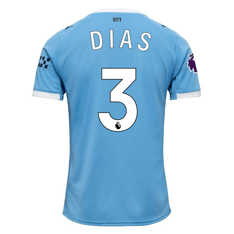 Puma Ruben Dias Manchester City Home Jersey 25/26 w/ EPL + Sponsor Patch (Team Light Blue/Puma White) | SoccerWearhouse