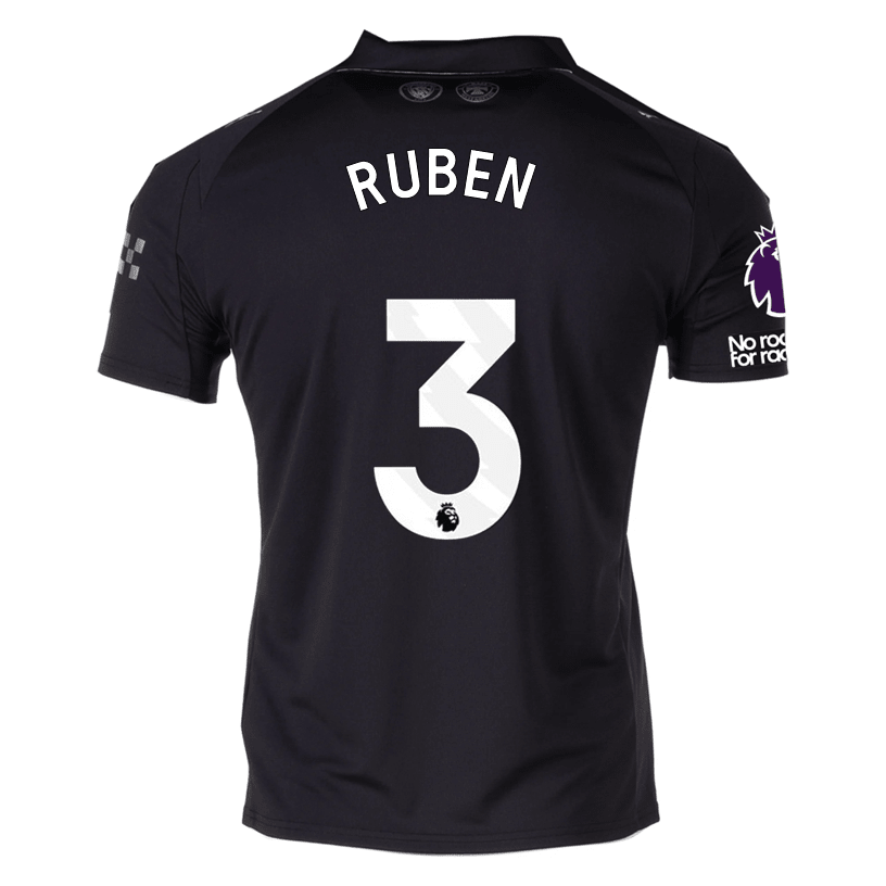 Puma Ruben Men's Manchester City Away Jersey 25/26 w/ NRFR + EPL Patches (Puma Black) | SoccerWearhouse