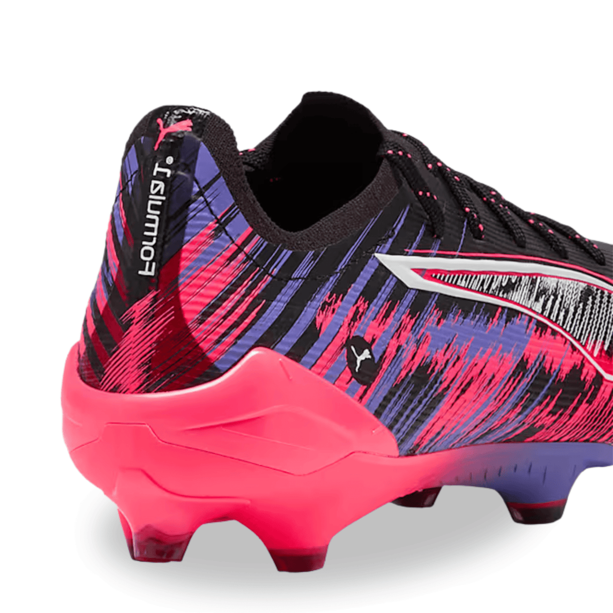 Puma Ultra 5 Ultimate F1 FG Soccer Cleats (Black/Sunset Glow/Dark Amethyst) | SoccerWearhouse