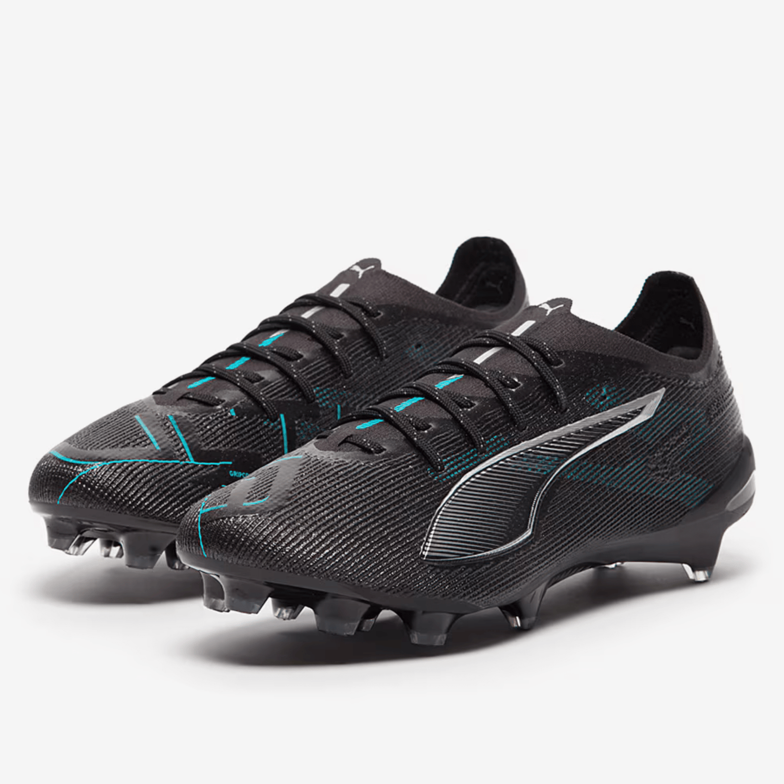 Puma Ultra 5 Ultimate FG Soccer Cleats (Black/Silver/Bright Royal) | SoccerWearhouse