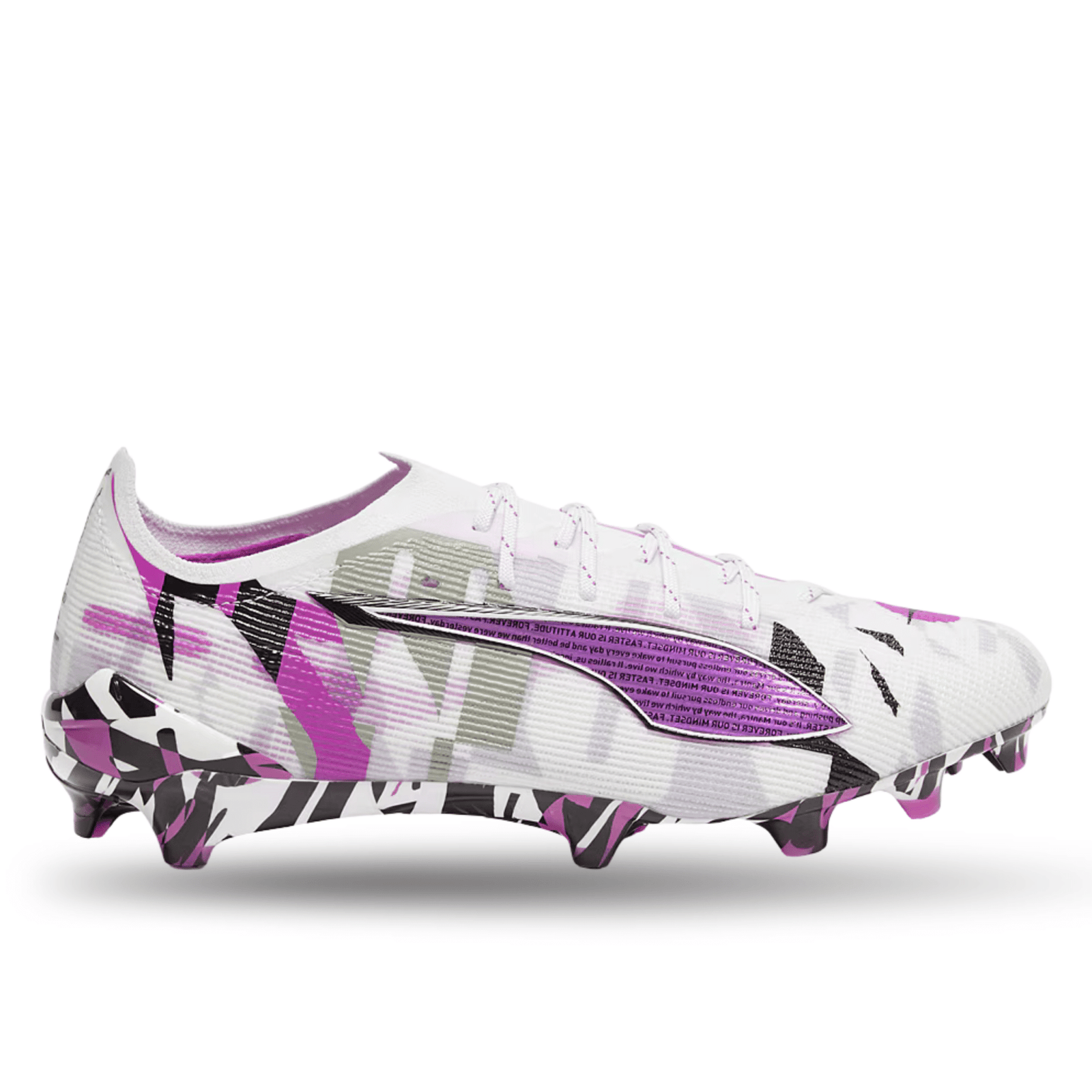 Puma Ultra 5 Ultimate Forever FG Soccer Cleats (White/Magenta/Black) | SoccerWearhouse