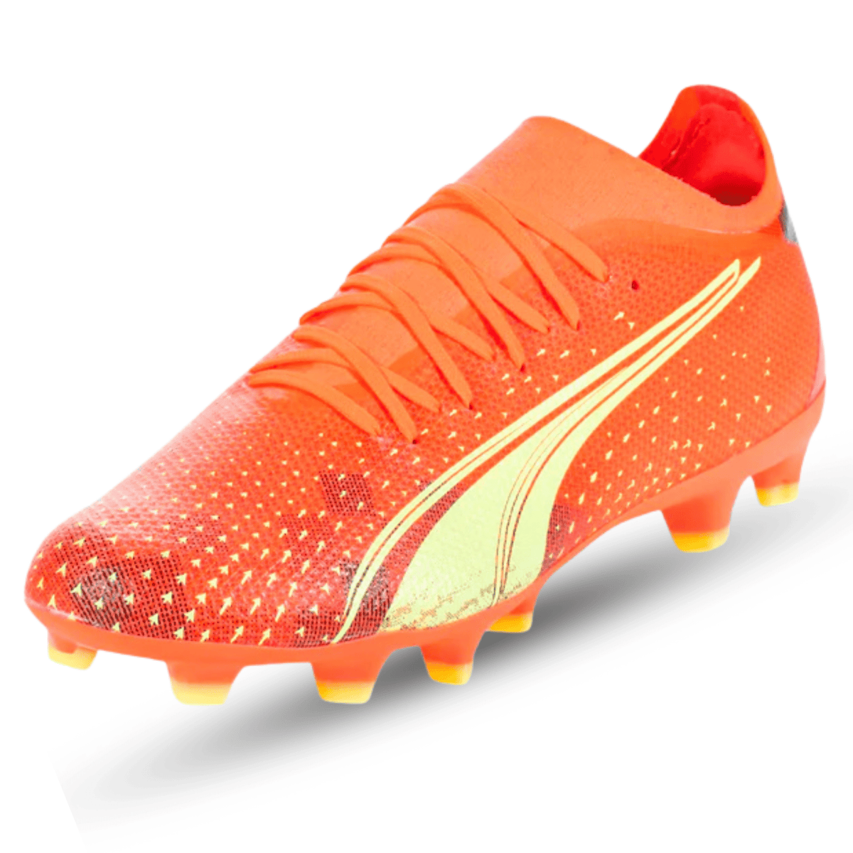 Puma Ultra Match FG/AG Soccer Cleats (Coral/Fizzy Light/Black) | SoccerWearhouse