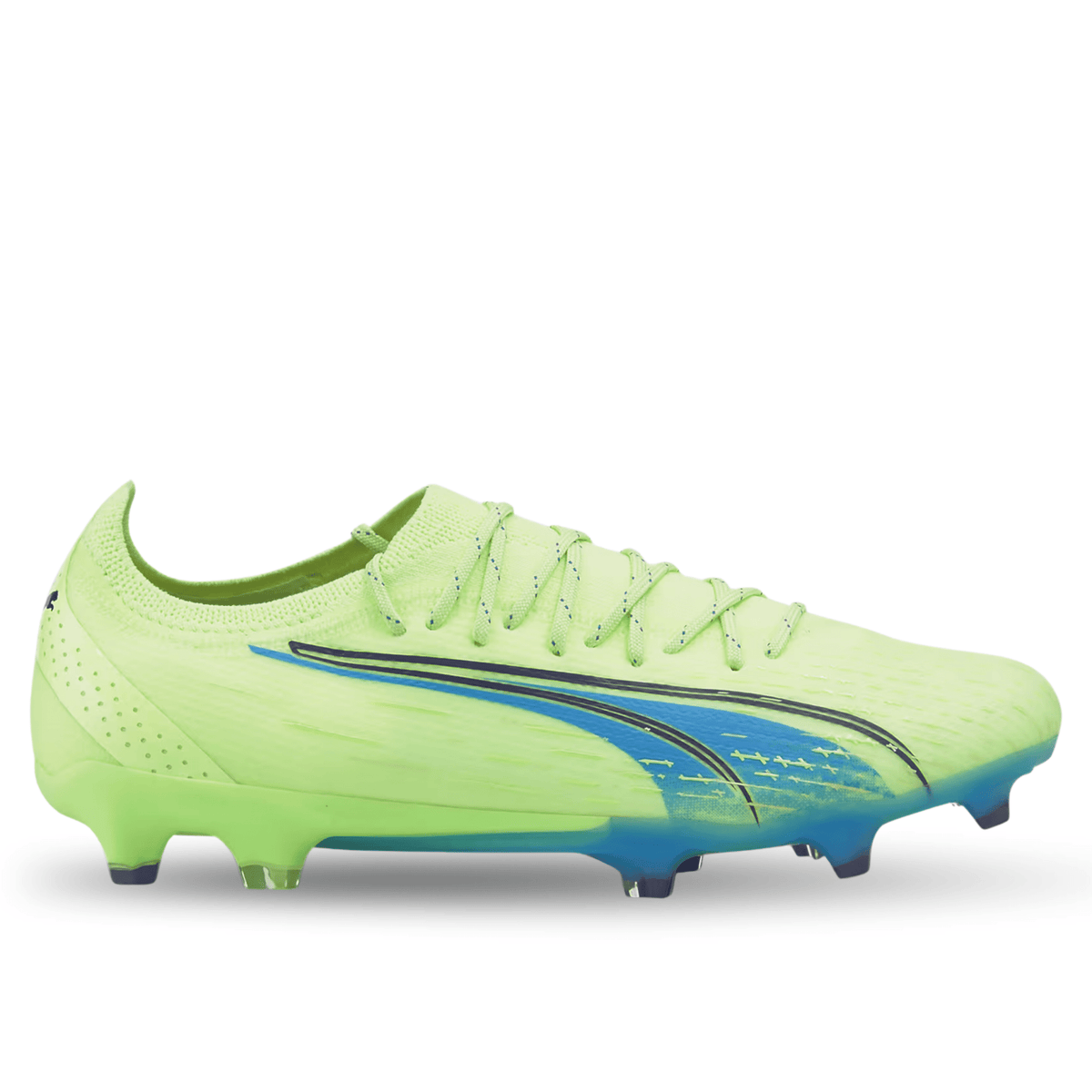 Puma Ultra Ultimate FG/AG Soccer Cleats (Fizzy Light/Parisian Blue) | SoccerWearhouse
