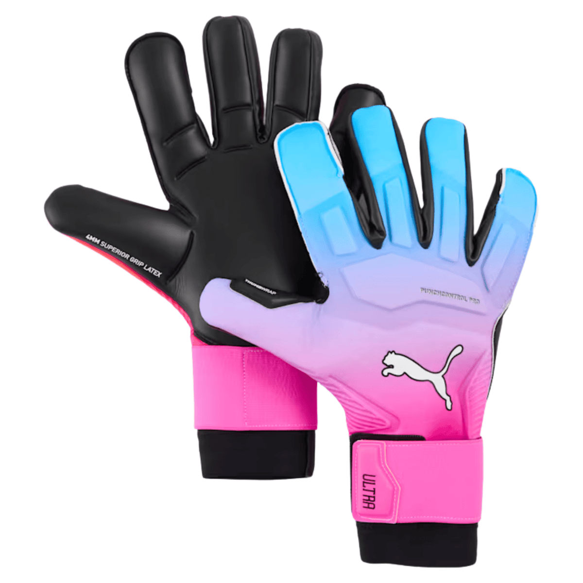 PUMA ULTRA Ultimate Hybrid Goalkeeper Gloves (Pink/Blue) | SoccerWearhouse