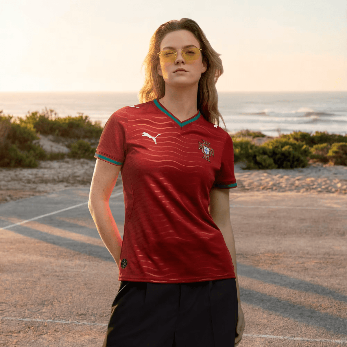 Puma Women’s Portugal Cristiano Ronaldo 2026 Home Jersey (Club Red/Green Lagoon) | SoccerWearhouse
