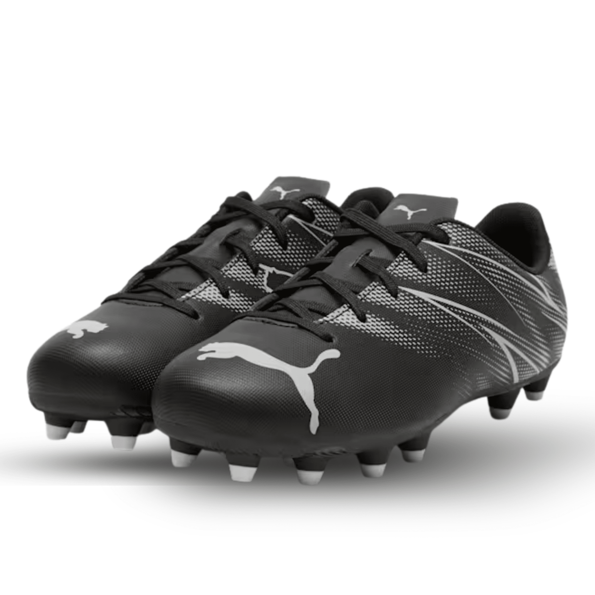 Puma Youth Jr. Attacanto FG/AG Soccer Cleats (Puma Black/Silver Mist) | SoccerWearhouse