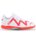 Puma Youth Jr. Future Play TT Turf Soccer Shoes (Puma White/Fire Orchid)