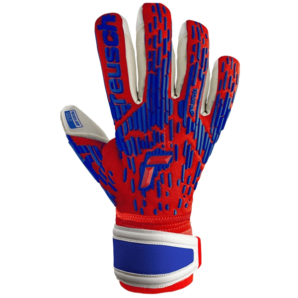 Reusch Attrakt Freegel Gold Finger Support Goalkeeper Gloves (Red/Deep Blue) | SoccerWearhouse