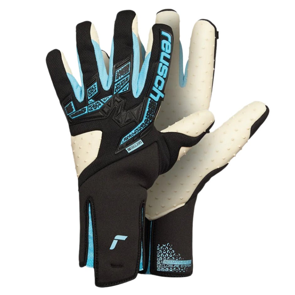 Reusch Attrakt Freegel Speedbump Strapless Goalkeeper Gloves (Black/Bachelor Button) | SoccerWearhouse