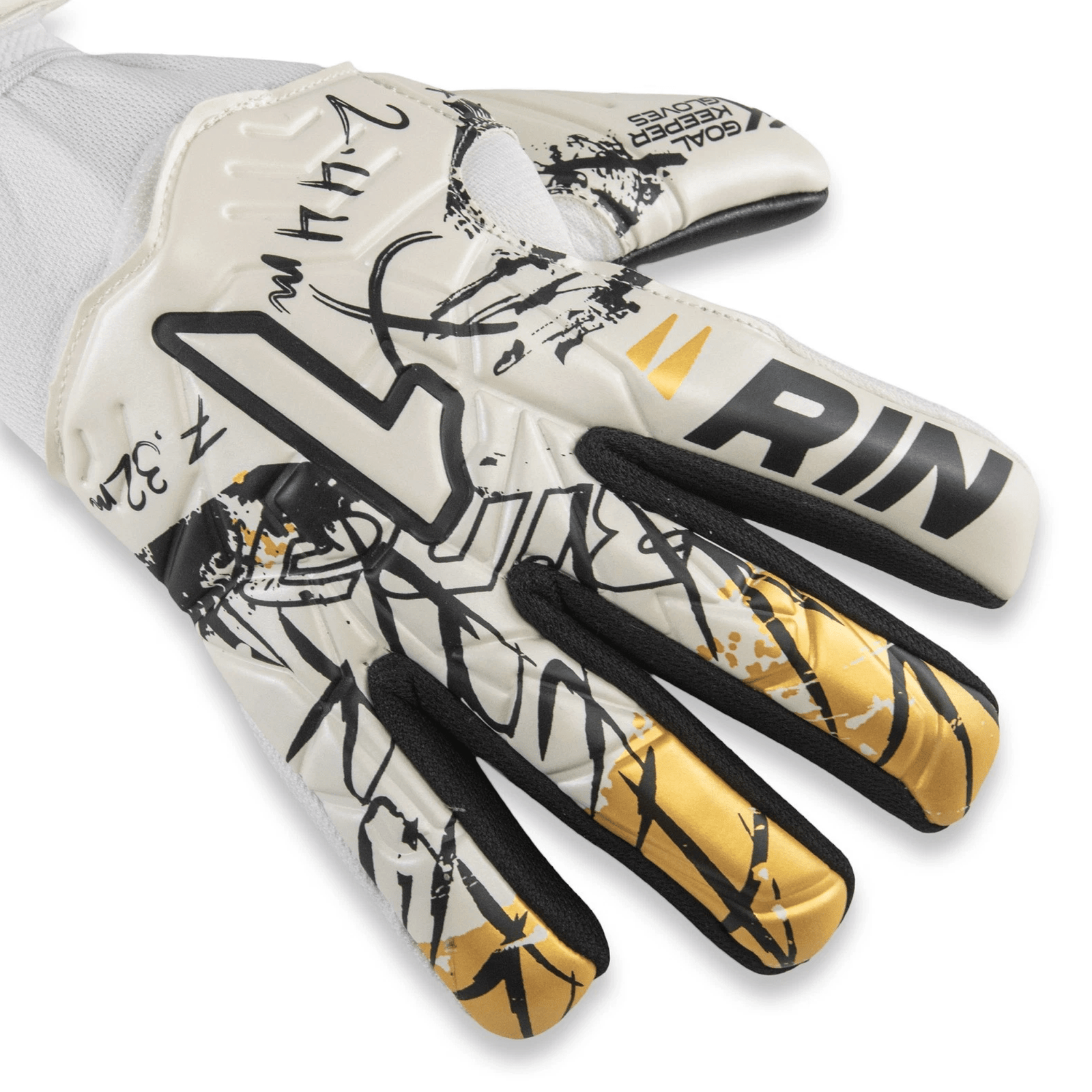 Rinat Asimetrik Training Spine GK Glove (White/Gold) | SoccerWearhouse