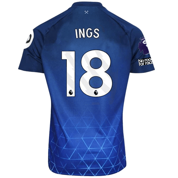 Umbro West Ham Danny Ings Third Jersey w/ EPL + No Room For Racism Patches 23/24 (Navy/Sky Blue) | SoccerWearhouse