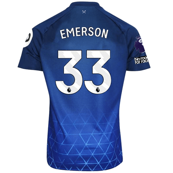 Umbro West Ham Emerson Third Jersey w/ EPL + No Room For Racism Patches 23/24 (Navy/Sky Blue) | SoccerWearhouse