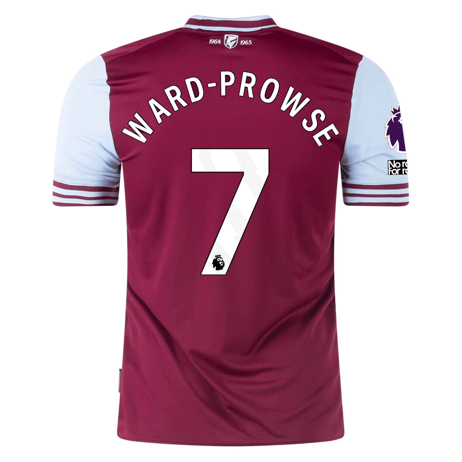 Umbro West Ham James Ward - Prowse Home Jersey w/ EPL + No Room For Racism Patches 24/25 (Maroon/Sky Blue) | SoccerWearhouse