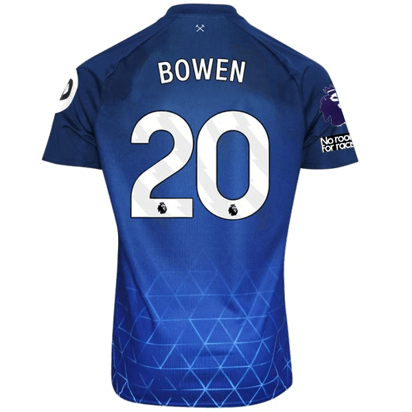 Umbro West Ham Jarrod Bowen Third Jersey w/ EPL + No Room For Racism Patches 23/24 (Navy/Sky Blue) | SoccerWearhouse