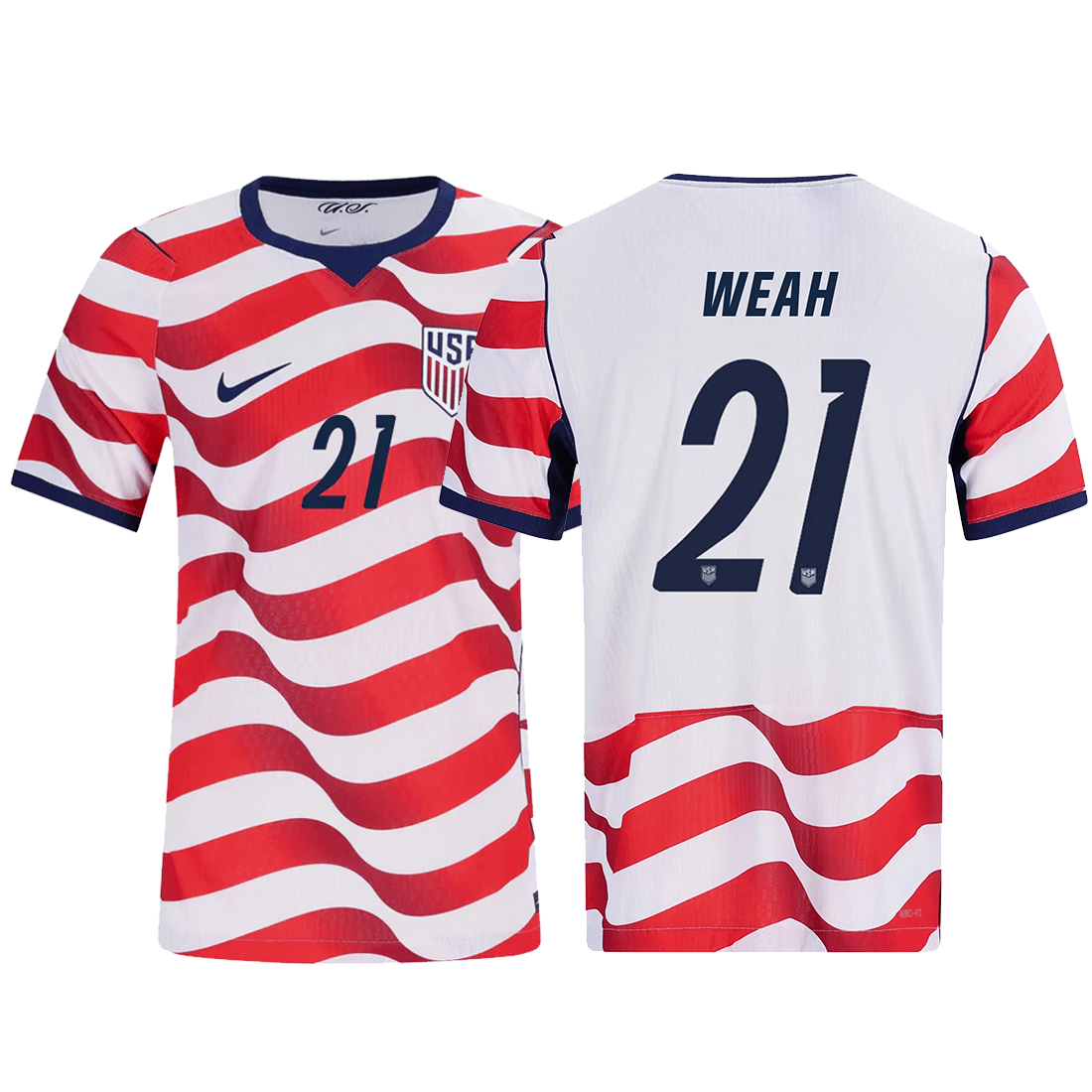Nike Mens Tim Weah United States Match Authentic Home Jersey 2026 (Sail/Midnight Navy)