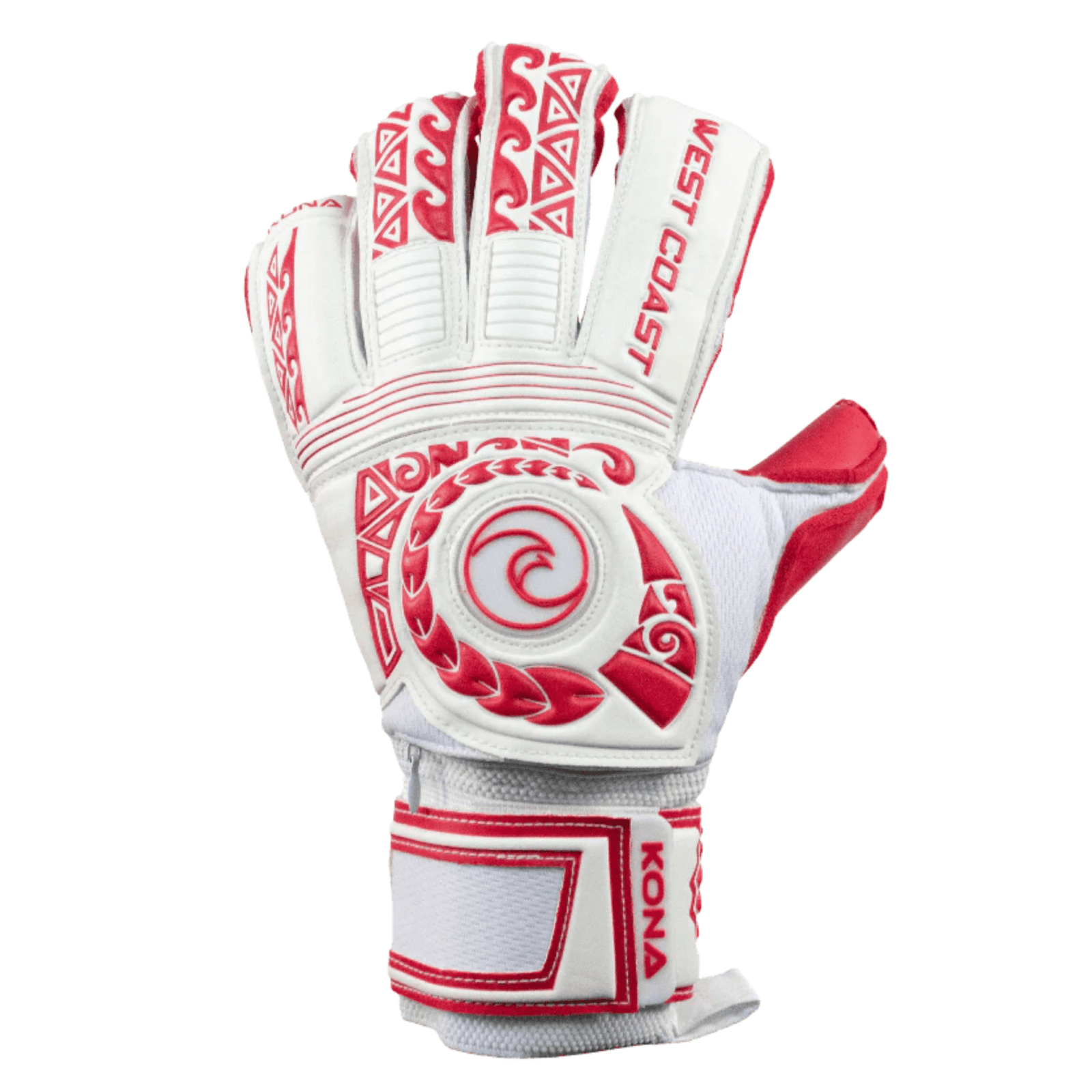 West Coast Kona Crimson Goalkeeper Gloves (White/Red) | SoccerWearhouse