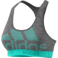 adidas Womens Alphaskin Sports Bra (Dark Grey/Clear Mint)