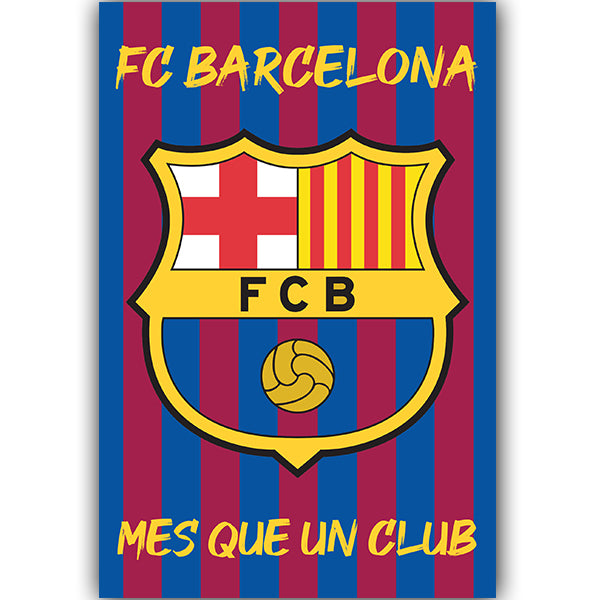 FC Barcelona Crest "Mes Que Un Club" Poster | Soccer Wearhouse