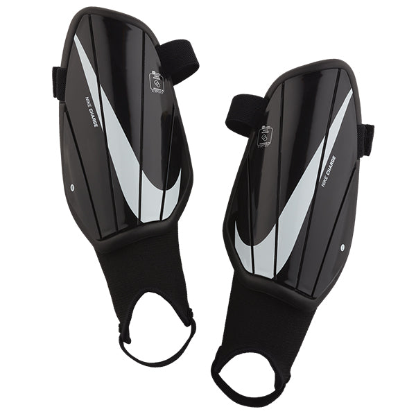Nike Youth Charge Soccer Shin Guards (Black/White) | Soccer Wearhouse