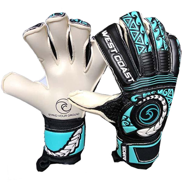 West Coast Kona Shore Goalkeeper Gloves (Black/Blue) | Soccer Wearhouse