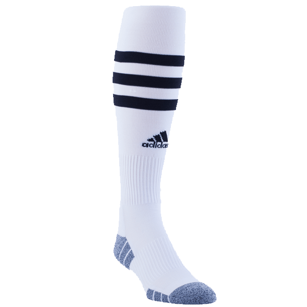 adidas 3 Stripe Hoop Sock (White/Black) | SoccerWearhouse