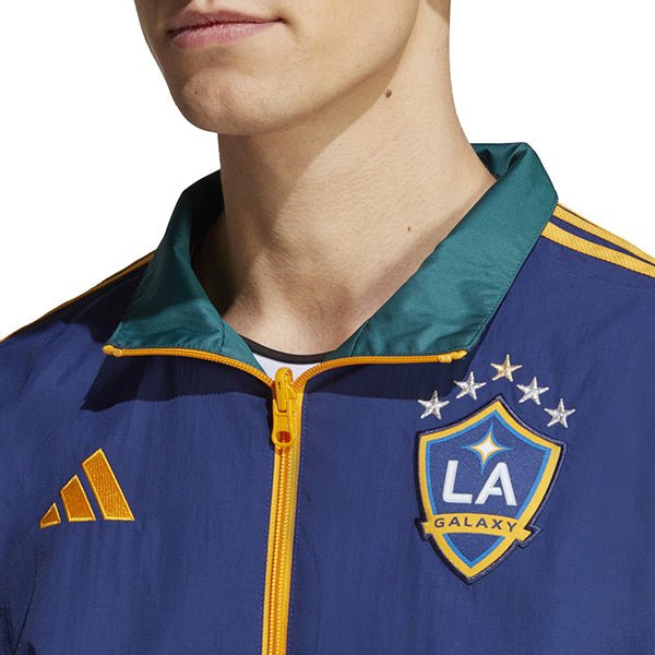 adidas LA Galaxy Reversible Anthem Jacket (Navy/Green/Multi) | SoccerWearhouse