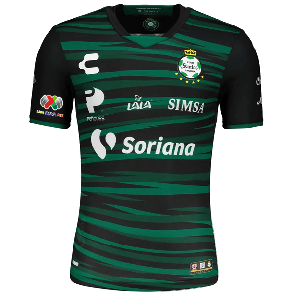 Charly Santos Laguna Away Jersey w/ Liga MX Patch 22/23 (Green/Black) | SoccerWearhouse