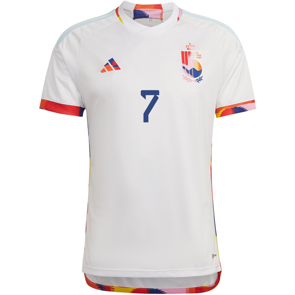 adidas Belgium Kevin De Bruyne Away Jersey 22/23 (White/Multi) | SoccerWearhouse