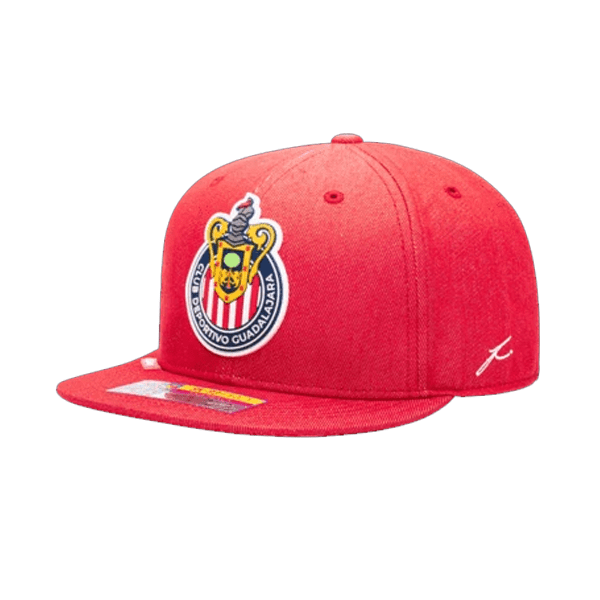 Fan Ink Chivas de Guadalajara Adjustable Flat Billed Hat (Red) | SoccerWearhouse
