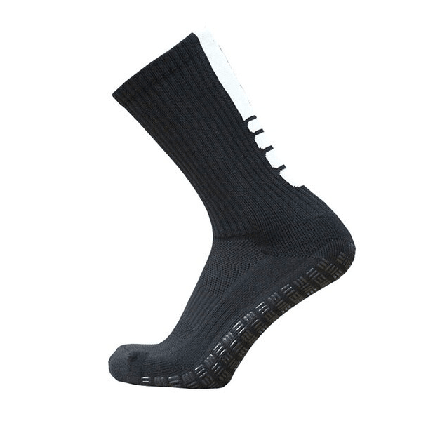 Grip Anti-Slip Striped Sock (Black/White) | SoccerWearhouse