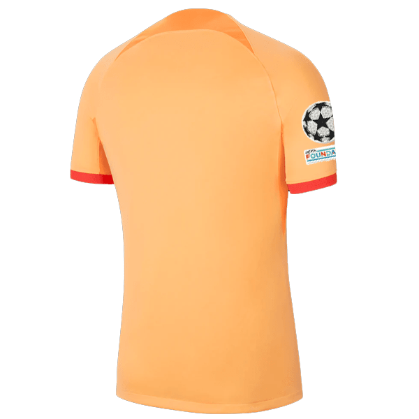 Nike Atletico Madrid Third Jersey w/ Champion League Patches 22/23 (Peach Cream/Atomic Orange/Black) | SoccerWearhouse