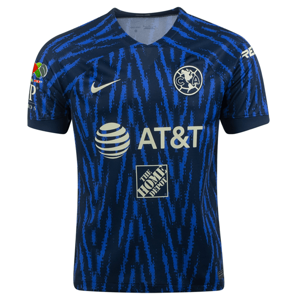 Nike Club America Guillermo Ochoa Away Jersey w/ Liga MX Patch 22/23 (Armory Navy/Lemon Chiffon) | SoccerWearhouse