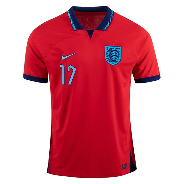 Nike England Bukayo Saka Away Jersey 22/23 (Challenge Red/Blue Void) | SoccerWearhouse