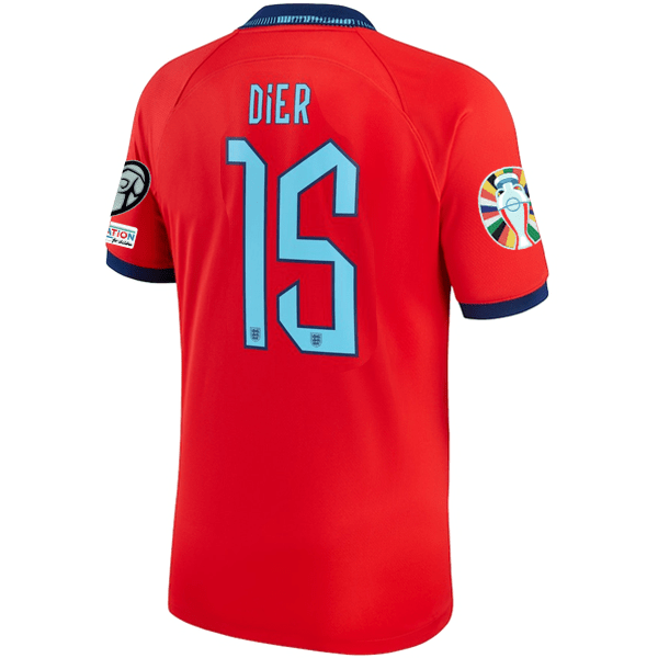 Nike England Eric Dier Away Jersey 22/23 w/ Euro Qualifier Patches (Challenge Red/Blue Void) | SoccerWearhouse