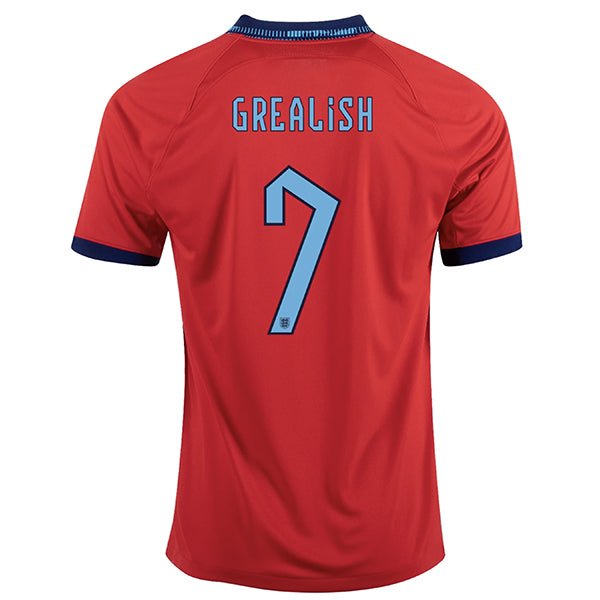 Nike England Jack Grealish Away Jersey 22/23 (Challenge Red/Blue Void) | SoccerWearhouse